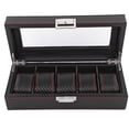thumbnail image 1 of VGEBY Watch Box,5 Slot Watch Box Travel Carbon Fiber Case Jewelry Display Storage Collector Organizer,5 Slot Watch Box, 1 of 8