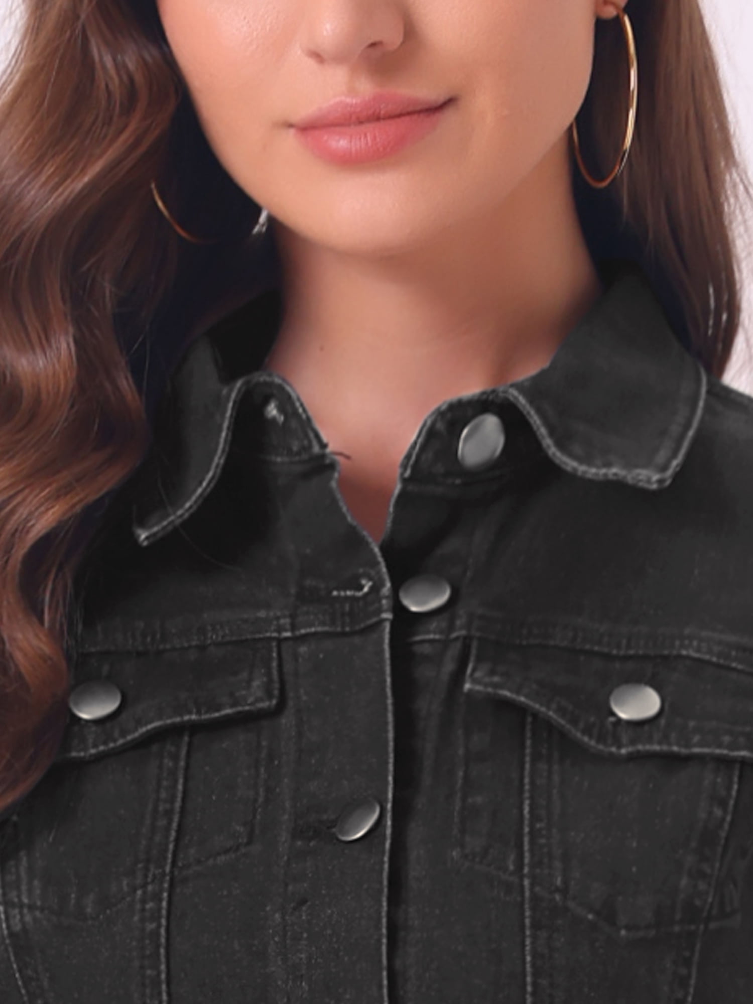 DARING DIVA Button Down Casual Collared Short Sleeve Denim Shirt Dress XS Blue S Black