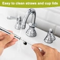 thumbnail image 6 of 6 Pack Stainless Steel Replacement Straws Compatible with Owala 40 oz Water Bottle, 9.3 Inch Reusable Metal Straw Set with Cleaning Brush, Silver, 6 of 6