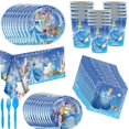 thumbnail image 2 of Disney-Juego de vajilla con temática de Cenicienta para niña, suministros de fiesta, globos, vasos, platos, servilletas, manteles, 2 of 4