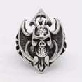thumbnail image 2 of K-KED Men's Personality Vintage Gothic Flame Skull Stainless Steel Rings Size 7-12-8, 2 of 9