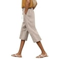 thumbnail image 1 of Women's Casual Pants Elastic Waist Cropped Drawstring Trousers - Comfortable Everyday Wear for Spring Summer Fall, 1 of 5