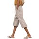 thumbnail image 1 of Pantalones informales para mujer Pantalones cortos con cintura elástica y cordón - Cómodos para el día a día en primavera, verano y otoño, 1 of 6