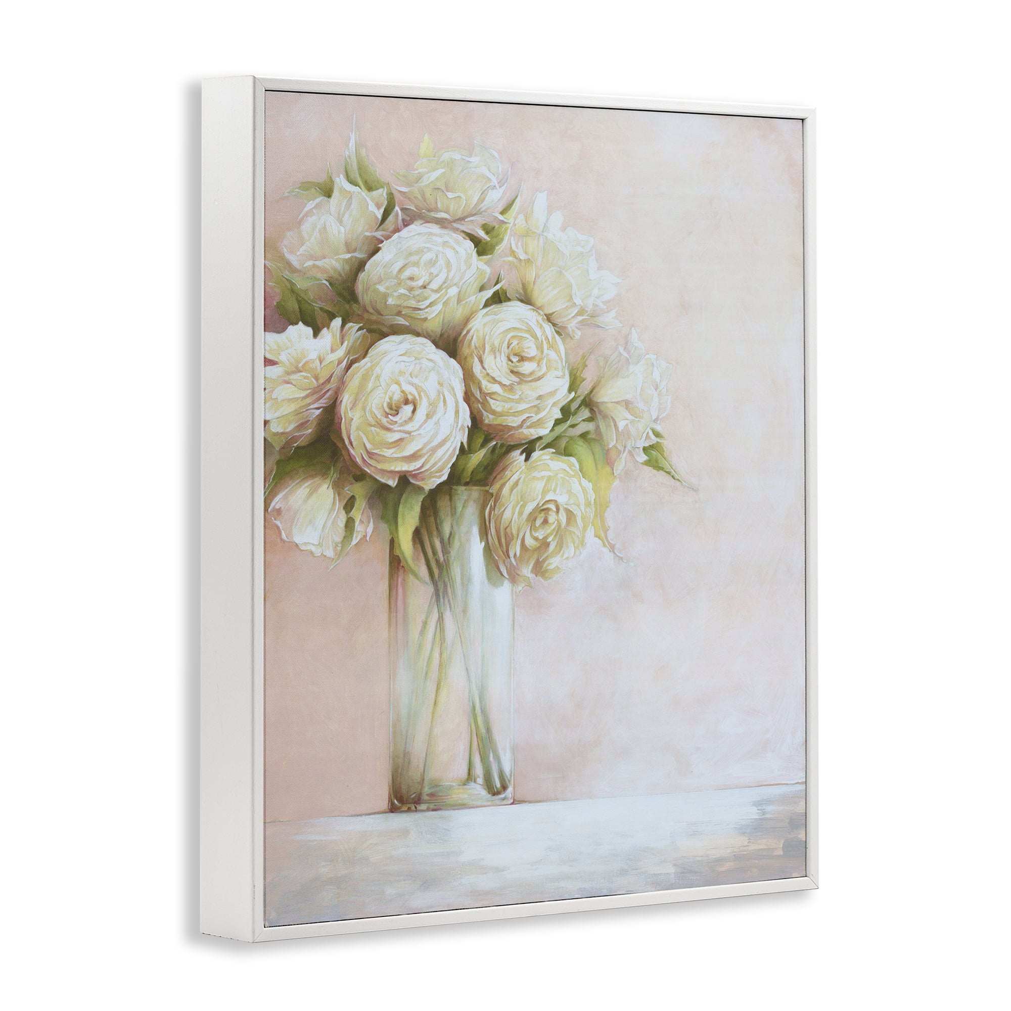 Stupell Industries Romantic Roses Bouquet Botanical & Floral Painting White Framed Art Print Wall Art, 11 x 14