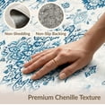 thumbnail image 6 of ODIKA 9'x12' Washable Area Rug Chinoiserie Vintage Distressed Botanical Border Throw Dusty Flower for Dining Room, Basement, Large Office, Non-Slip Chair-Friendly, 6 of 7