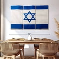 thumbnail image 3 of Elephant Stock Israel Flag Wall Art - Horizontal Multi Panel Canvas - Living Room Wall Decor - Flags Multi Panel - Blue And White Decor - 65" x 42", 3 of 8