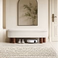 thumbnail image 4 of StorageWorks Upholstered Flip Top Storage Bench with Solid Wood Leg for Bedroom, 4 of 10