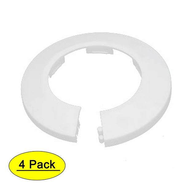 50mm Plastic Wall Flange Radiator Water Pipe Cover Collar White 4pcs