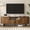 70" Rustic Brown, variant on 62" Fluted TV Stand, Mid Century Modern TV Stand for TVs up to 70", Entertainment Center with Storage, Sliding Doors, Adjustable Shelf, Wood Media Console for Living Room, Bedroom, Walnut