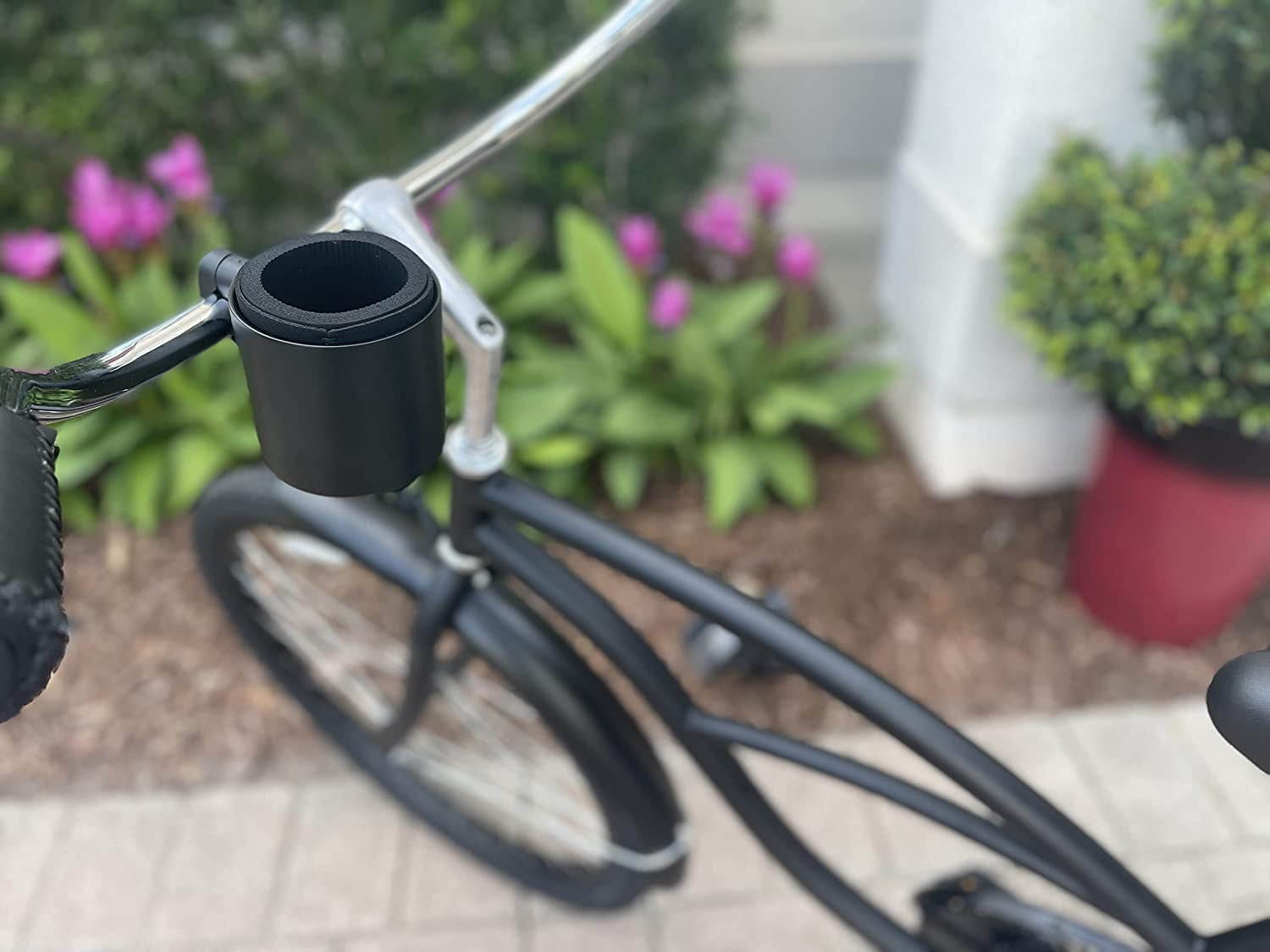 Kroozie Kroozercups Stealth Bicycle Cup Holder 2.0 in Flat Black