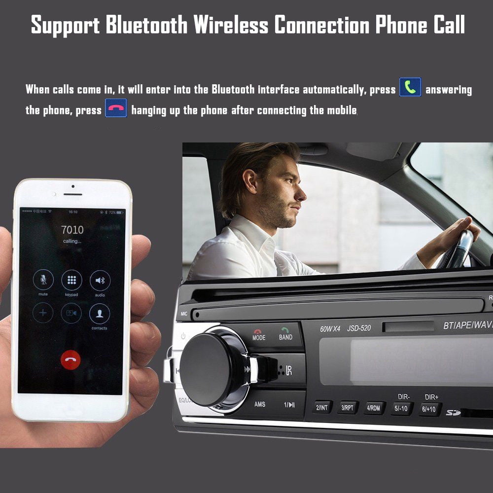 Car Stereo Audio Bluetooth In-Dash FM 
