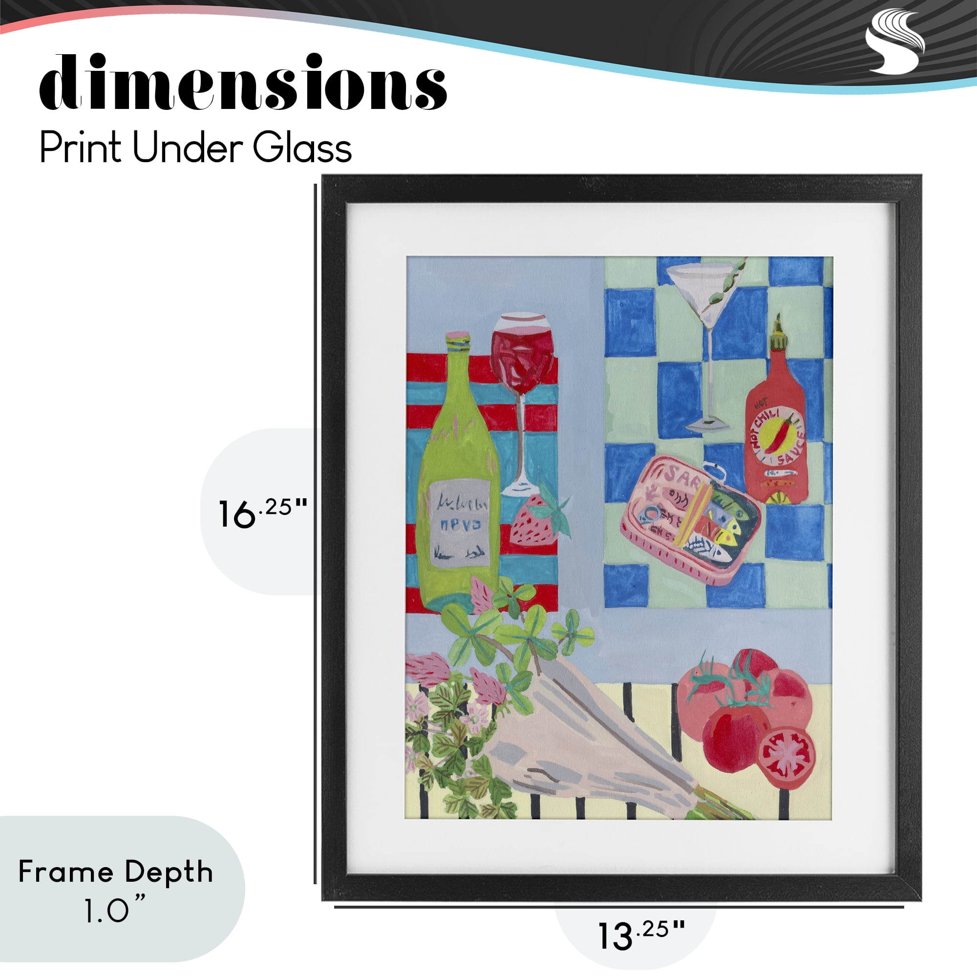 Stupell Industries Saucy Kitchen Secrets Black Framed Print Under Glass, design by Melissa Wang