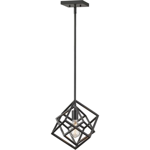 457MP-MB-Z-Lite-Euclid - 1 Light Mini Pendant In Contemporary Style-12.5 Inches Tall and 12 Inches Wide