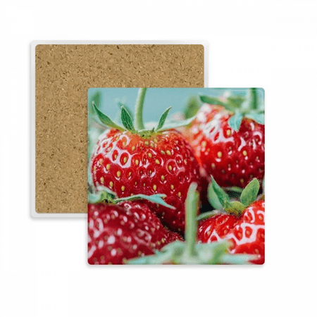 

Fresh Strawberry Picture Nature Photograph Square Coaster Cup Mat Mug Subplate Holder Insulation Stone