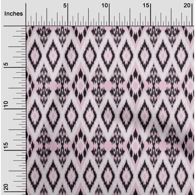 oneOone Silk Tabby Fabric Geometric Ikat Print Fabric BTY 42 Inch Wide