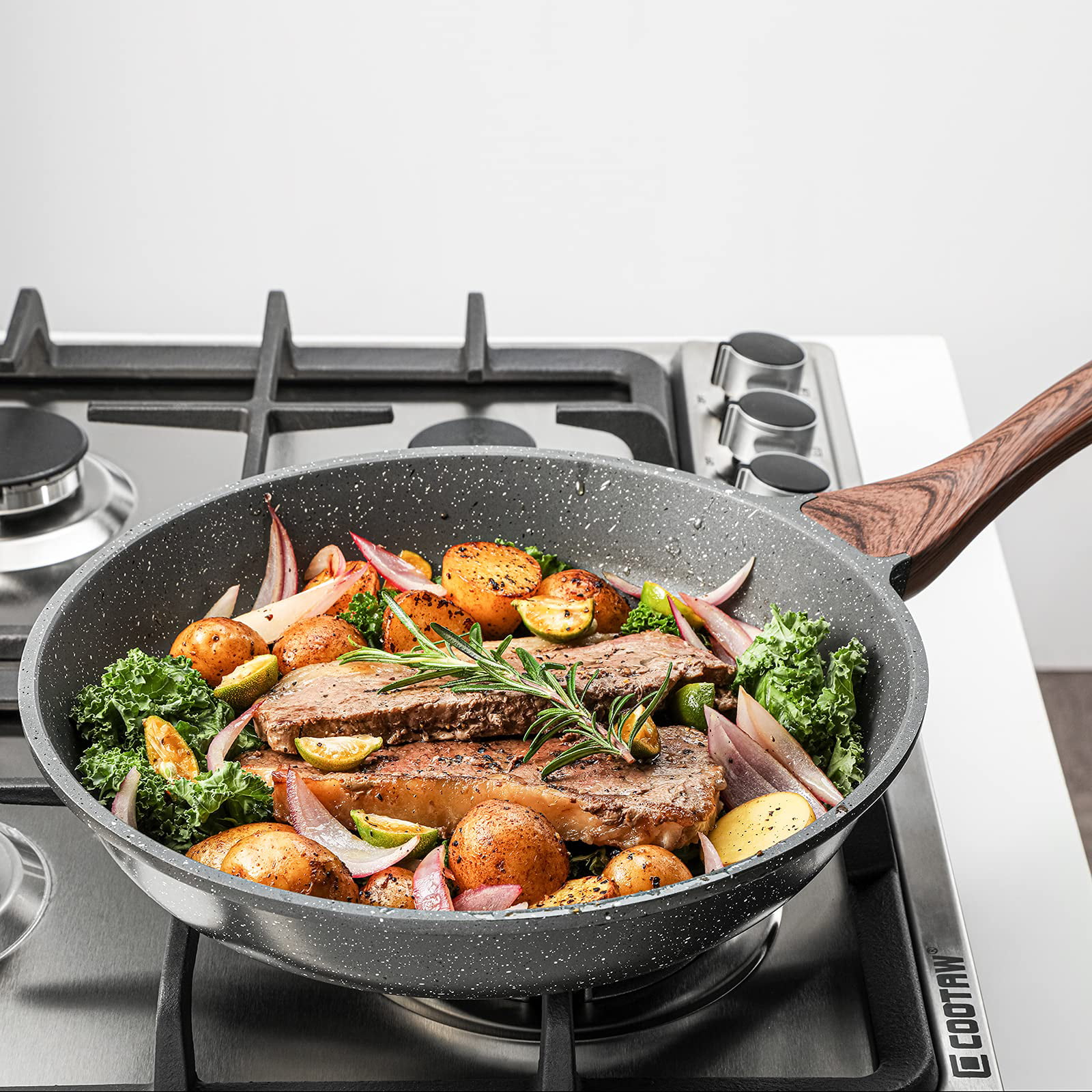 Sensarte 12.5-Inch Nonstick Frying Pan Skillet, Swiss Granite Coating  Omelette Pan, Healthy Stone Cookware Chef's Pan, PFOA Free 