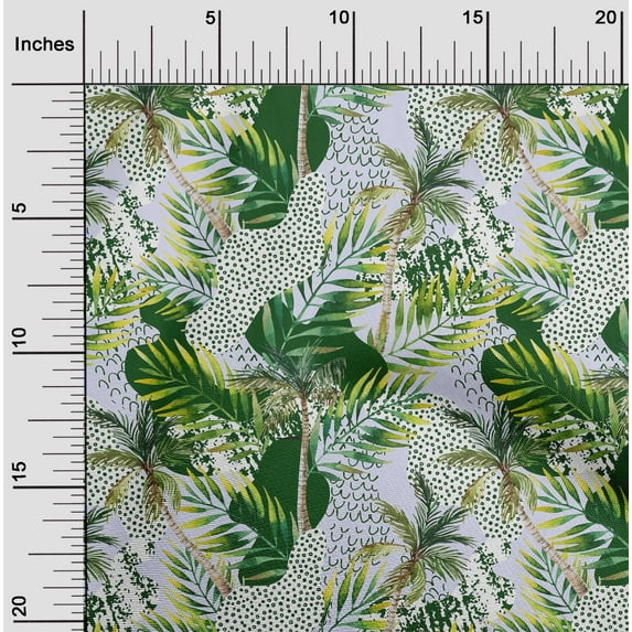 oneOone Cotton Poplin Twill Green Fabric Tropical Leaves Sewing Craft Projects Fabric Prints By Yard 56 Inch Wide