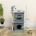 thumbnail image 2 of Grey Multi-Level Cat Tree with 2 Condos & Plush Perches - 31.5" Indoor Tower for Cats | Scratching Post & Play | Living Room & Bedroom, 2 of 7
