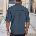 thumbnail image 5 of Men's Quick Dry Long Sleeve Shirt UPF 50+ Sun Protection Lightweight Breathable Fishing Hiking Casual Daily Camping Outdoor Travel Athletic Top with Pockets | TOPLIU,Blue XL, 5 of 9