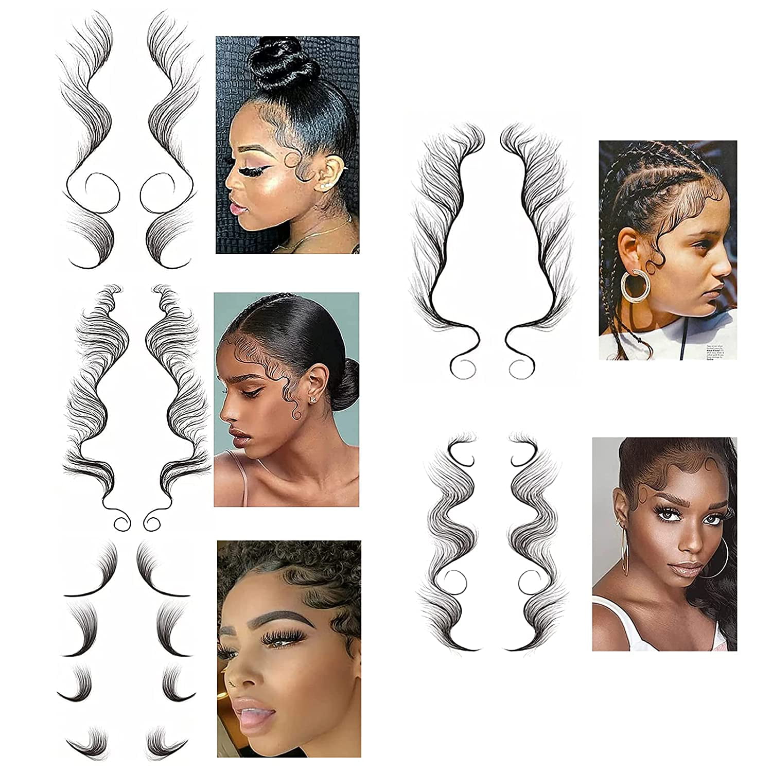 5 Styles Baby Hair Tattoo Sticker Natural Curly Hair Edges Tattoo Long  Lasting Waterproof Template Hair Accessories Edge Tattoo Edges Curly Hair  Creating The Seriously Real Baby Hairs 5 Style Set Buy