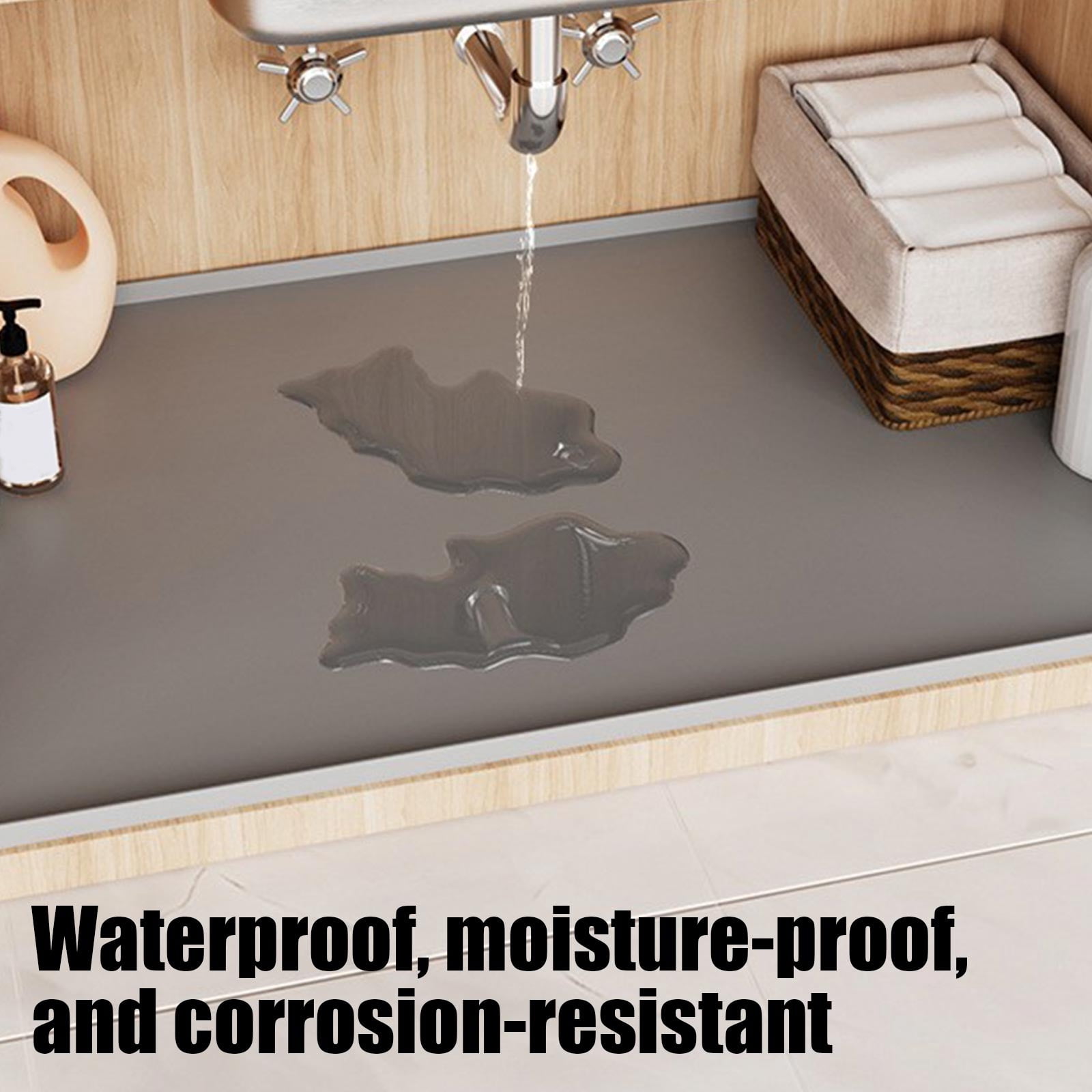 Ovzne Under-Sink Mat – 34×22in Non-Slip, Eco-Friendly Drip Tray for Kitchen Bathroom Cabinets