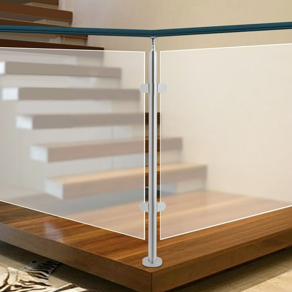 110cm Corner Column Post Stainless Steel Coner Post for Glass Railing Stairs Balcony Villa
