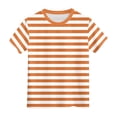 thumbnail image 4 of CAICJ98 Girls Tshirts Cute Summer Tops Kids Toddler Short Sleeve Striped Shirts Crew Neck Casual Tees (Orange,10-11 Years), 4 of 4