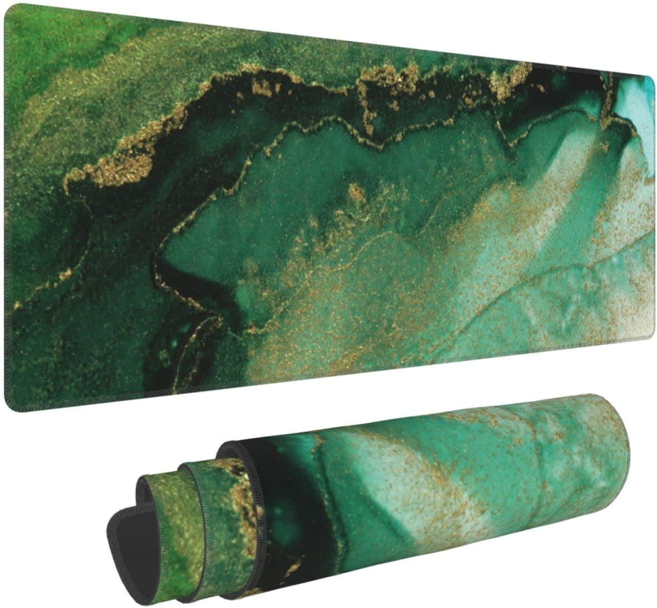 Large Gaming Mouse Pad, Desk Mats on Top of Desks Design with Green and