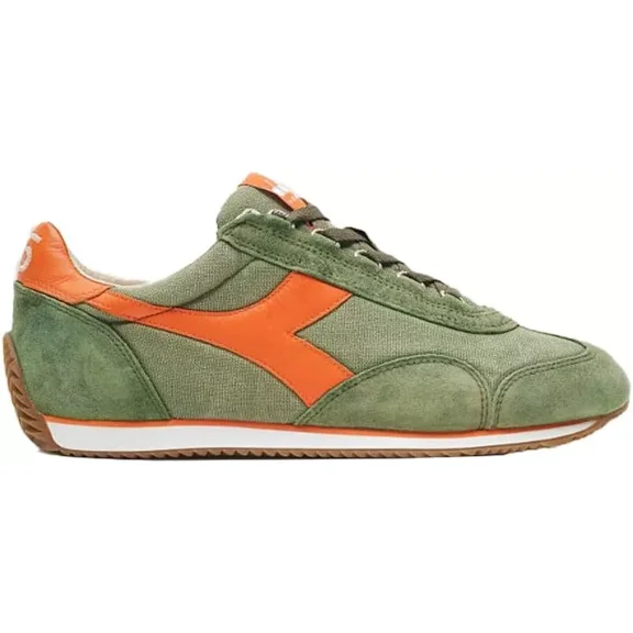 Diadora Heritage Men's Shoes Equipe H Canvas Green Sneakers Stone Wash Size 11