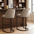 thumbnail image 6 of Leick Home Barrel Back Bar Stools with High Density Foam Seat, Gray/Espresso (Set of 2), 6 of 17