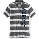 thumbnail image 1 of Aeropostale - Polo de rugby con rayas verticales Aero 87 para hombre, gris, XS, 1 of 1