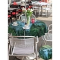thumbnail image 5 of Outdoor Tablecloths with Umbrella Hole & Zipper, Mountain Round Tablecloths 60 Inch, Forest Green Trees Modern Art Waterproof Table Cloth, Patio/Pool/Picnic Table Covers, 5 of 8