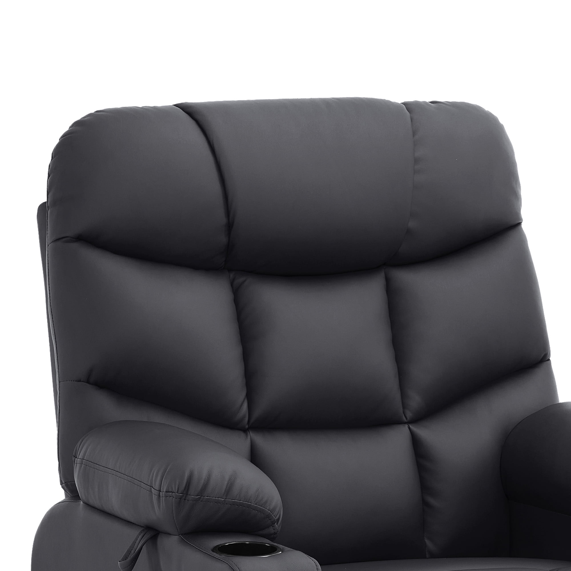 MCombo Power Lift Recliner Chair with Extended Footrest for Elderly, Faux Leather(Black)