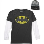 Batman - Men's Hangdown Tee with Beanie