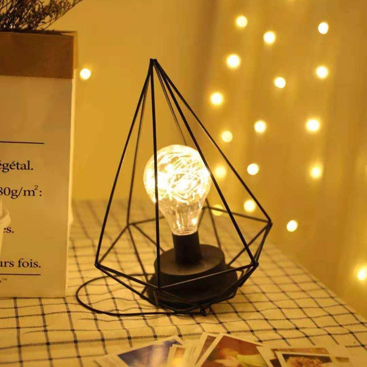 Metal Table Lamp, Light Bulb Night Light Bedside Lamp Floor Lamp ...