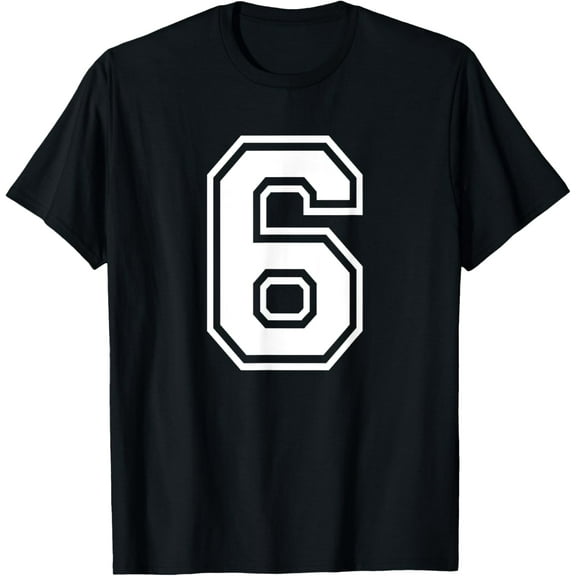 Number 6 Birthday Gift Sports Player Team Numbered Jersey T-Shirt
