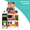 thumbnail image 3 of Best Choice Products Kids Pretend Play Grocery Store Wooden Supermarket Set w/ Chalkboard, Cash Register - Natural, 3 of 7