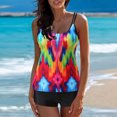 thumbnail image 2 of Conjunto de tankini con tiras en la espalda con estampado conservador para mujer Trajes de baño de dos piezas Traje de baño Fridja nalpqowj59997, 2 of 9