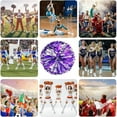thumbnail image 3 of EONQY 12 Pcs Cheerleading Pom Poms Cheerleader Squad Spirited Fun Pompoms 10 Inch Metallic Foil Cheer Pom Poms with Handle Flowers for Sport Team Dance Party, 3 of 5
