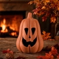 thumbnail image 3 of Halloween Handcrafted Jack-O'-Lantern, Artisanal Pumpkin with Hand-Carved Details, 2026 Fall & Halloween Decorl, 3 of 6