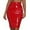 Red, variant on Women Leather Skirt Mini High Waist Casual Zip Pu Slim Pencil Plus Size Vacation Holiday Female Dailywear