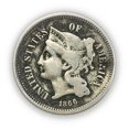 thumbnail image 1 of 1865-1876 Níquel Tres Cent Pieza G/VG REEDERSONG REEDERSONG, 1 of 2