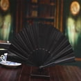 thumbnail image 3 of Sexy Black Folding Hand Fan Vintage Handheld Lace Folding Fan with Different Flower Patterns Fabric Folding Fan for Wedding Dancing Party, 3 of 3
