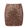 thumbnail image 4 of PrettyGuide Women's Sequin Skirt Stretchy Bodycon Sparkle Mini Skirt Night Out, 4 of 7