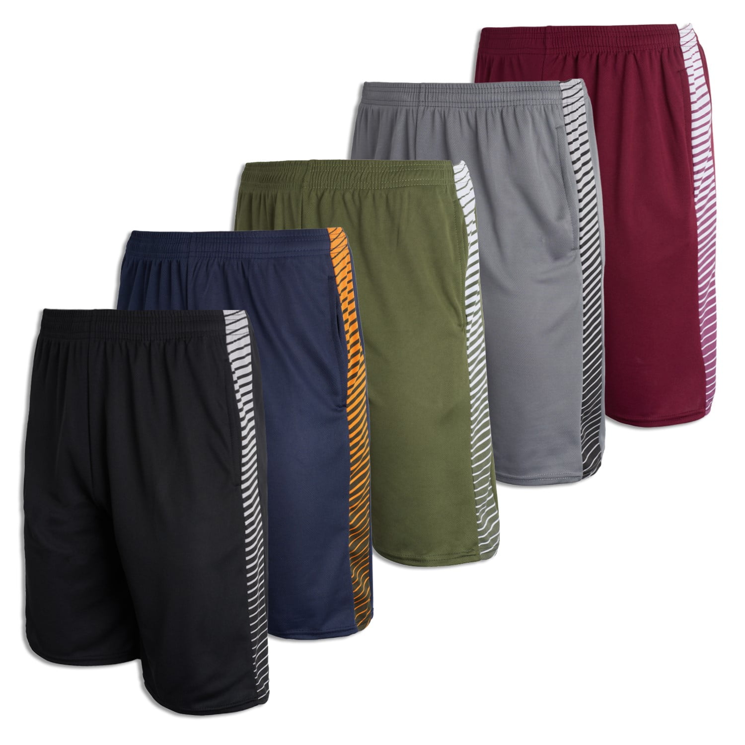 5 Pack: Men's Mesh Athletic Performance Gym Shorts with Pockets (S-3X ...