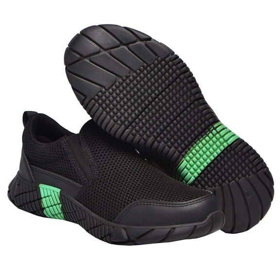 Safety Shoes Men's Lightweight Work Shoes Cushioning Breathable Steel Toe Cap Black
