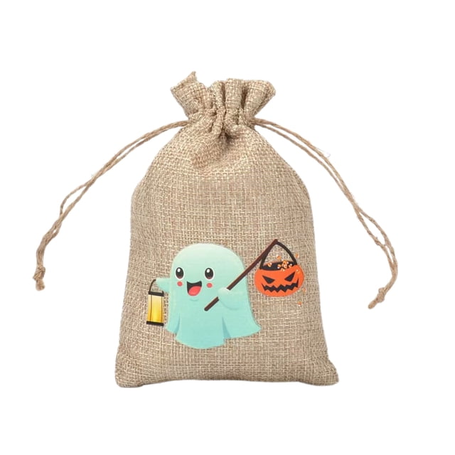 Halloween Glow In The Dark Drawstring Bag Linen Storage Pouch For Candy Jewelry Perfume Trick Or Party