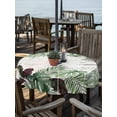 thumbnail image 2 of Outdoor Tablecloth with Umbrella Hole for Patio/Picnic/Party/Camping, Summer Palm Leaves Waterproof Table Cloth Round Cover Washable, Tropical Botanical Beige Retro (Dia 54"), 2 of 9