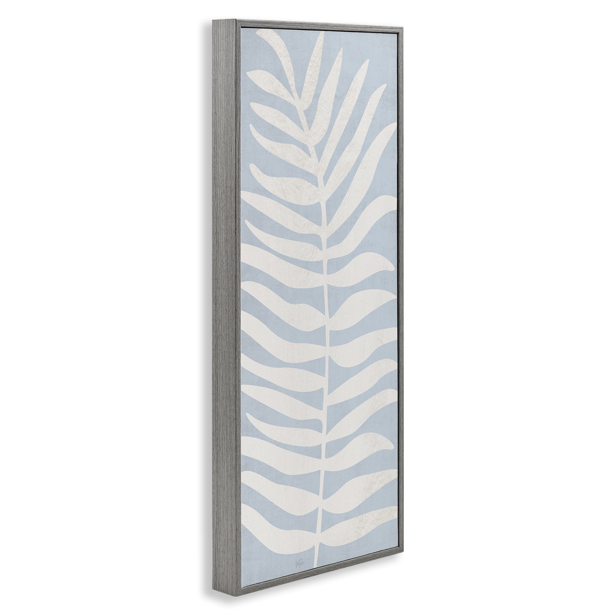 Stupell Industries Minimal Leaf Silhouette Gray Framed Giclee Art, design by Natalie Carpentieri
