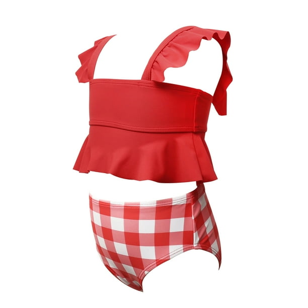 TIMIFIS Swimsuit for Toddler Girl Bikini Set 2 Piece Swimwear Tankini  Bathing Suit Floral Summer Beach Wear - Summer Savings Clearance